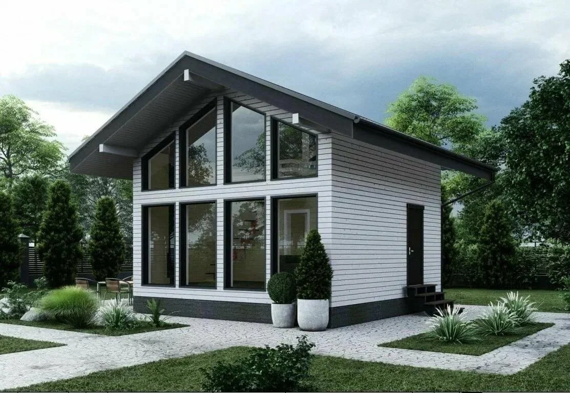 Каркасный дом с лофтом 6×6